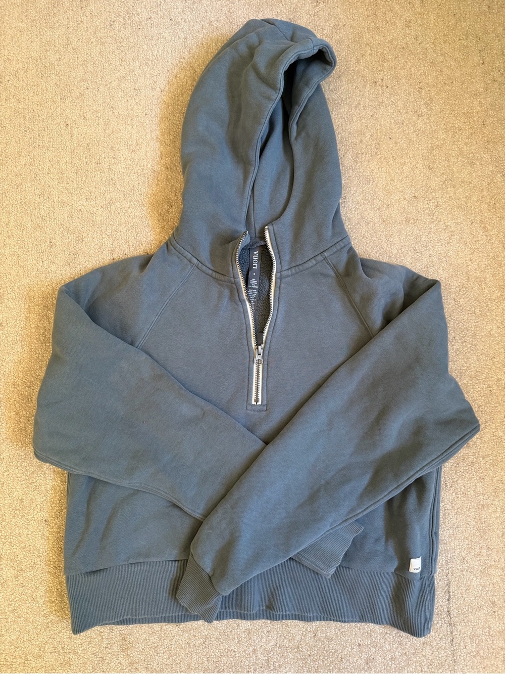 Vuori Women’s Hooded Quarter-Zip Sweatshirt - blue